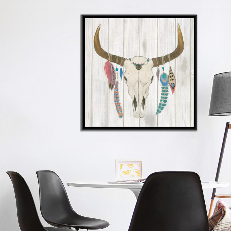 « bohémiening i », impression sur toile tendue, H 18 po x l 18 po x P 1,5 po, Toile avec cadre noir, Pas de tapis