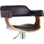Tabouret de bar contemporain pivotant réglable avec accoudoirs rembourrés, chêne vieilli