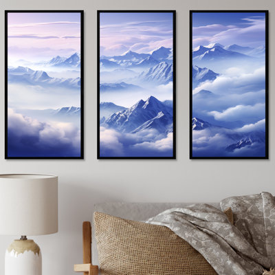 Mountain Blue Peak Harmonies I - Landscape Mountains Wall Art Set