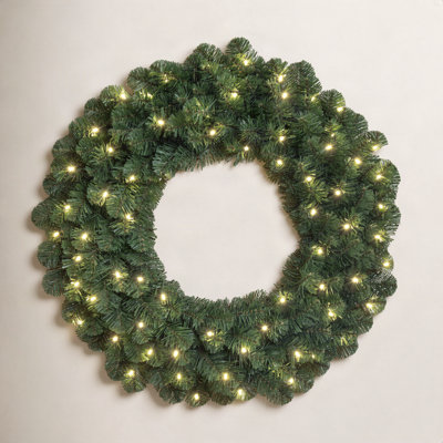 Oregon Fir Wreath with 50 Warm White Battery operated LED Lights