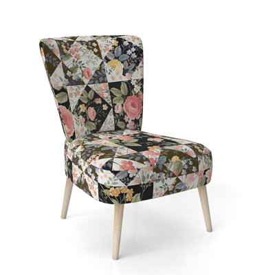 Chaise d'appoint rembourrée Roses