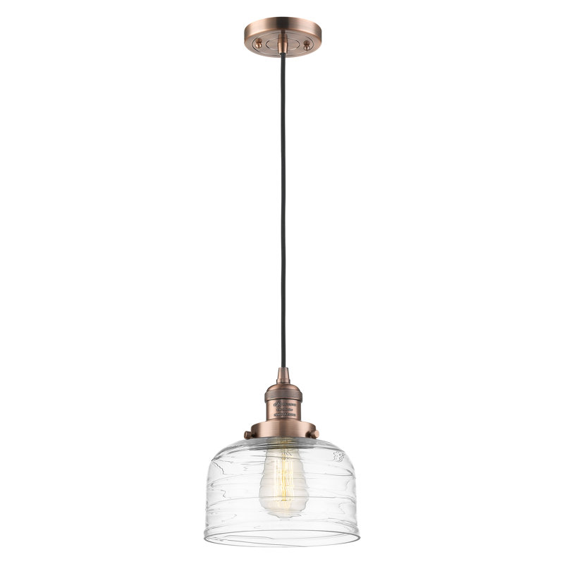 Luminaire suspendu pour îlot de cuisine 1 lumière Cedeno, Cuivre antique