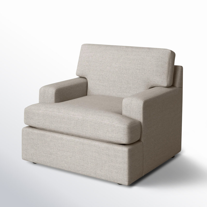 Cleo Upholstered Custom Accent Chair, Turbo Ash Basketweave