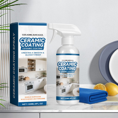 Coating Spray Ceramic Coating Spray Kit Hydrophobic Stain Ceramic Coating Spray Resist-fingerprint Hydrophobic Stain Protection For Kitchen Bath Surfaces 120ml