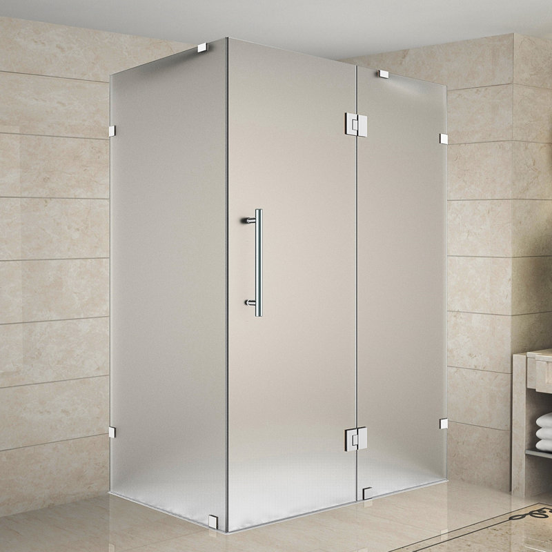 Avalux 42" x 72" Rectangle Hinged Shower Enclosure, Chrome, Clear