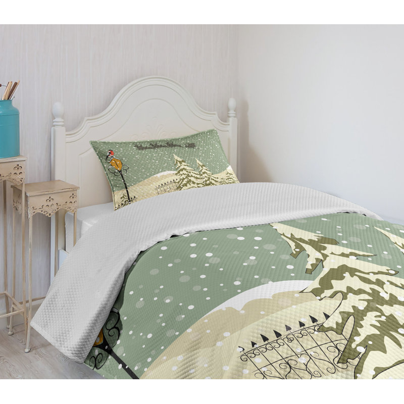 Twin White Quilted Kids Bedspread Set with Pillow Sham