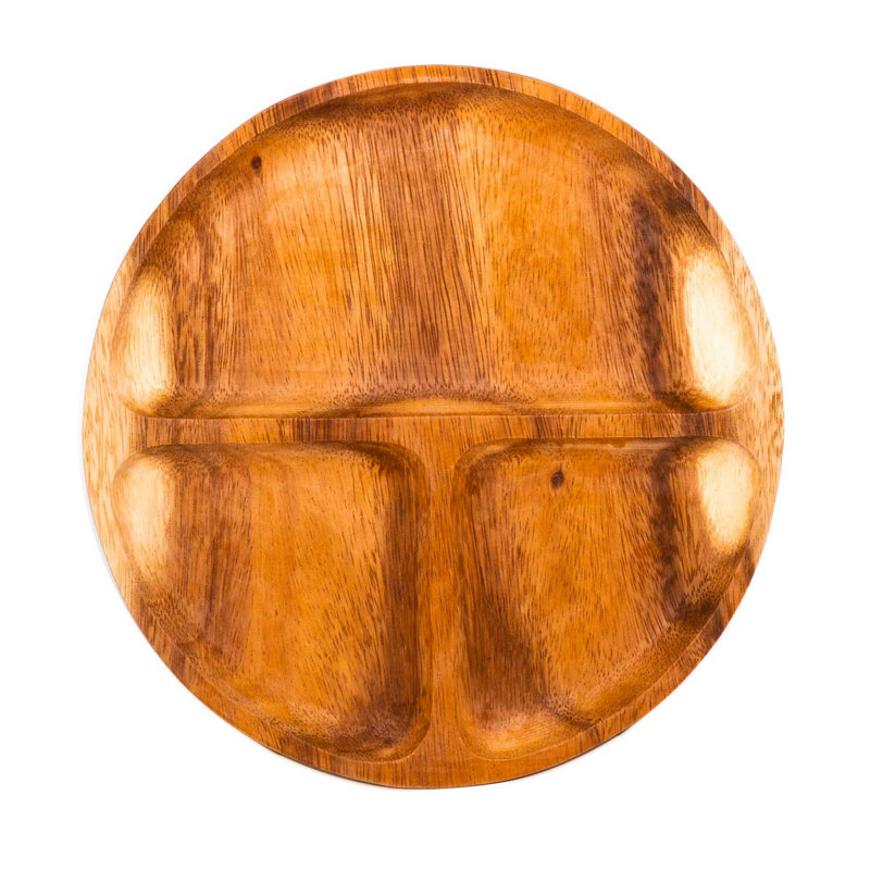 Rainforest Bowls Wood Divided Serving Dish