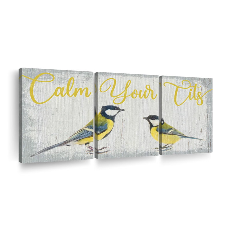 «Calm Your Tits Sign», reproduction sur toile, H 12 po x l 26 po