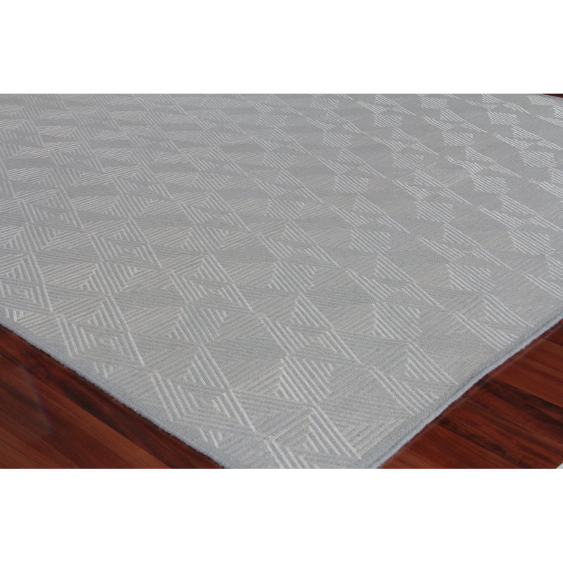 Pavilion Wool Geometric Area Rug in Denim, Rectangle 8' x 10'