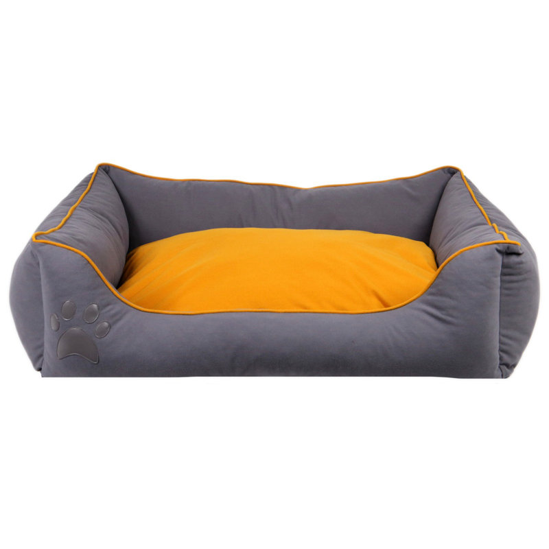 Lit pour animaux Helky, L 23,6 po x l 15,7 po, Gris/Jaune