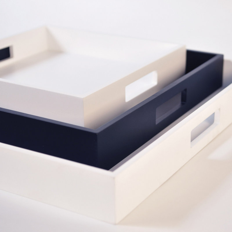Zen Tray, 6cm H x 32cm W x 32cm D, White