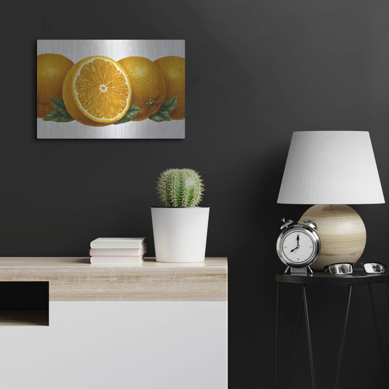 «Oranges» par Harro Maass, art mural en métal, H 16 po x l 24 po
