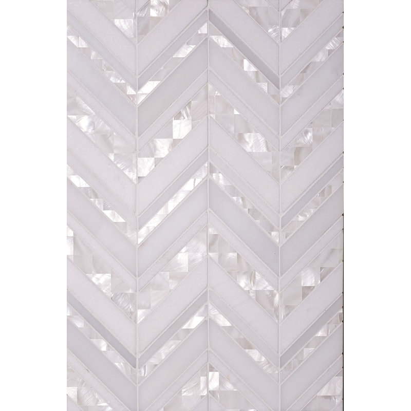 12" x 12" Natural Stone Marble Look Mosaic Wall & Floor Tile