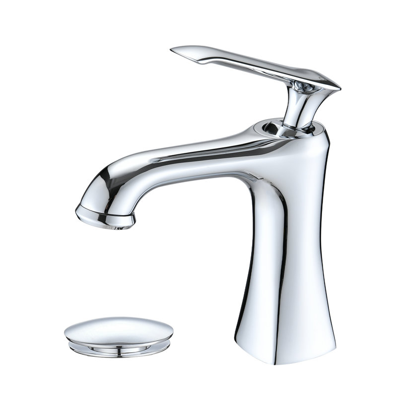 Robinet de salle de bain monocorps à poignée simple avec drain