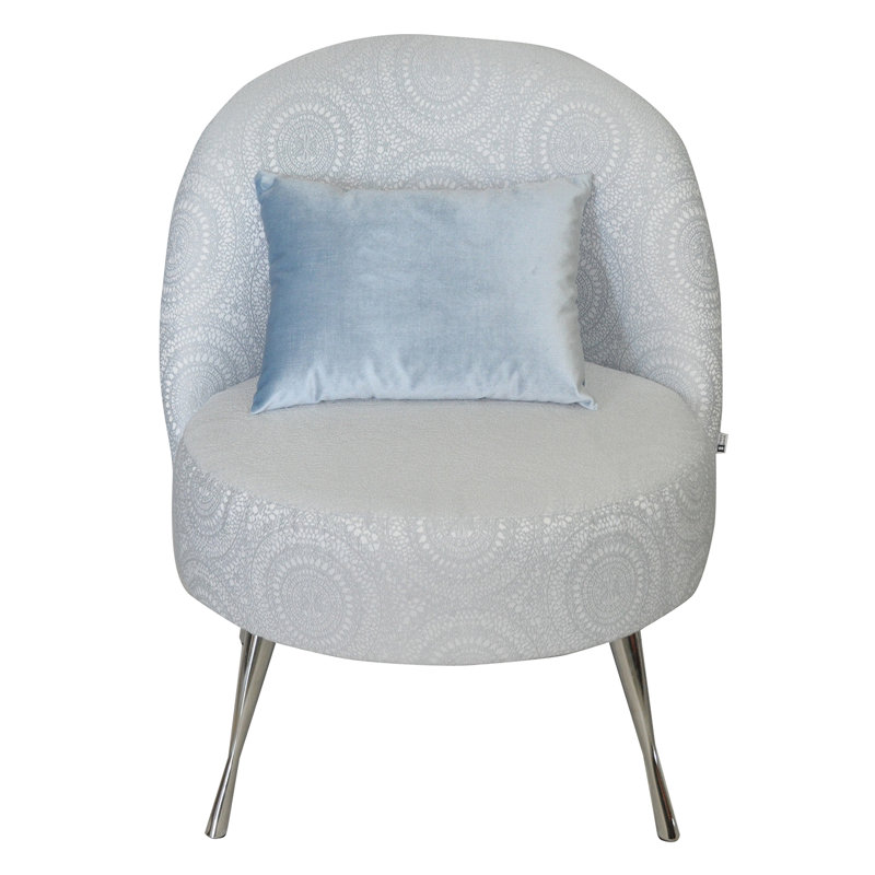 Maroco Upholstered Accent Chair, Cream/Blue