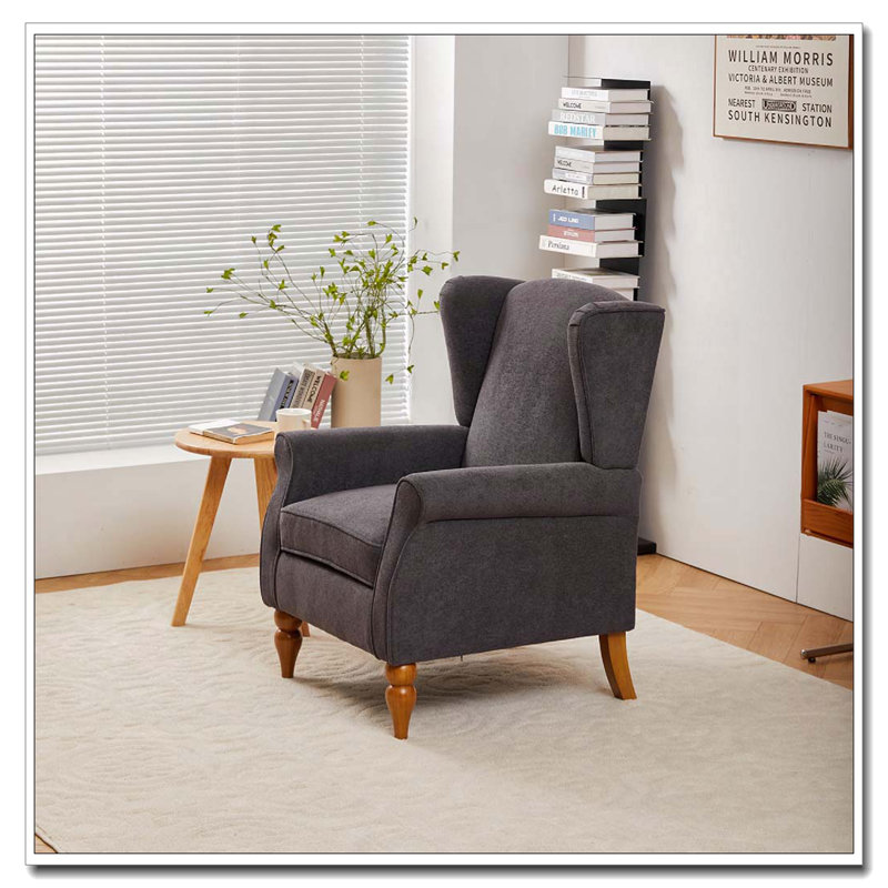 Fauteuil d'appoint à dossier haut, Gris foncé antique