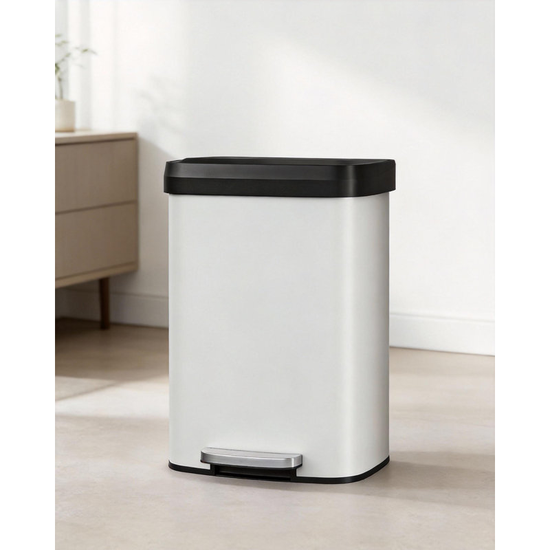 Poubelle à pédale en métal avec couvercle, 21,1 gallons, Acier Inoxydable