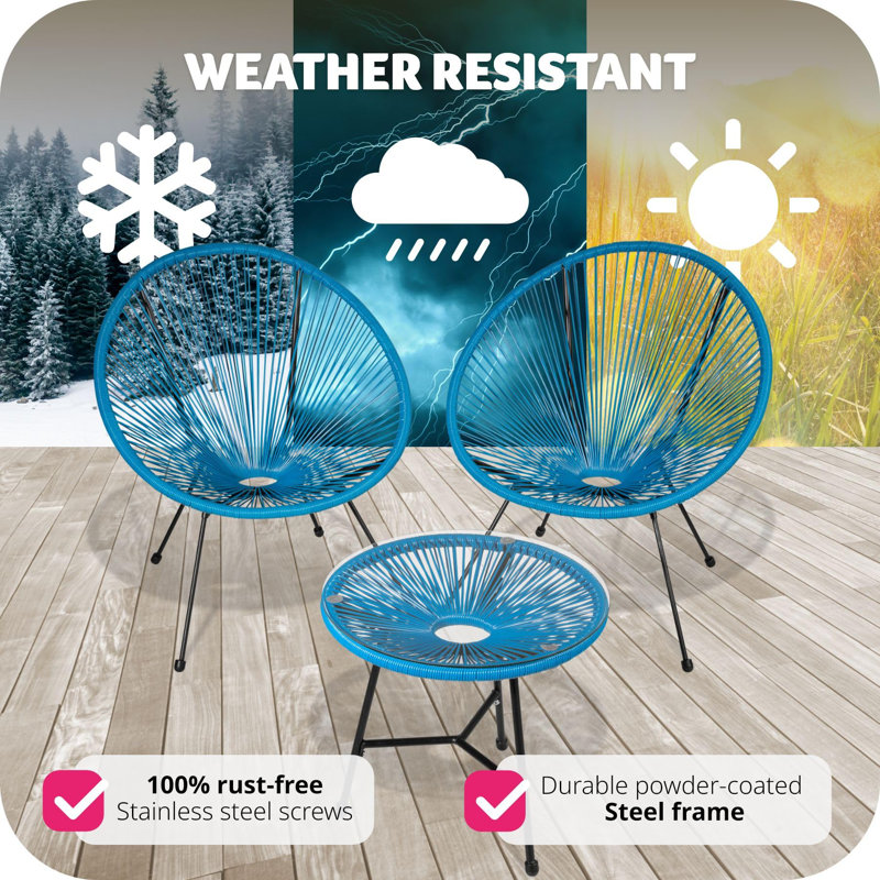 Patio Dining Set with, Blue