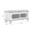 Banc rembourré en cuir véritable brun noisette-320893255