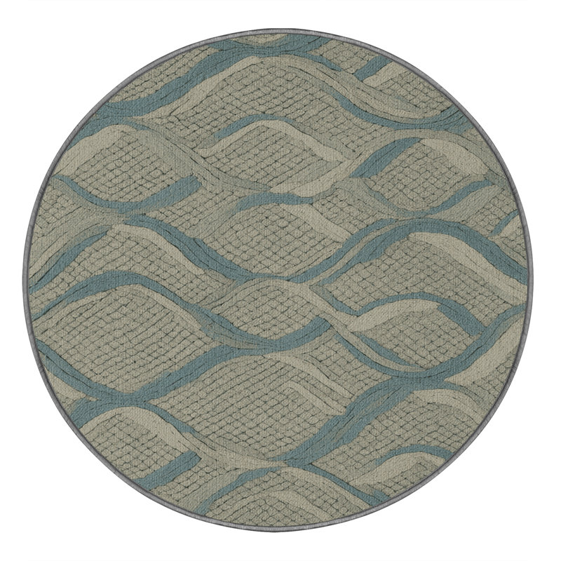  Tapis bord de mer lavable, Rond 3 pi