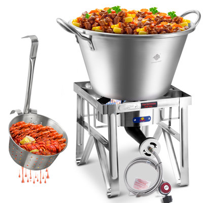 Cazo Para Carnitas mexicain en acier inoxydable Arc 69 pte avec poêle au propane de 200 000 BTU, panier à friture de 11,8 po, idéal pour les carnitas, les braisers, les fruits de mer, les frites comal, pour la cuisine en plein air