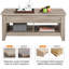 Table basse à plateau relevable, table basse avec compartiment de rangement caché et tablette inférieure, table centrale de 41 po pour le salon, le bureau-210279229-210279231