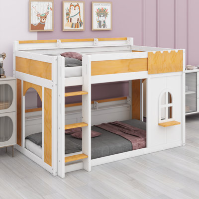 Bunk Bed With Storage Shelves,Window