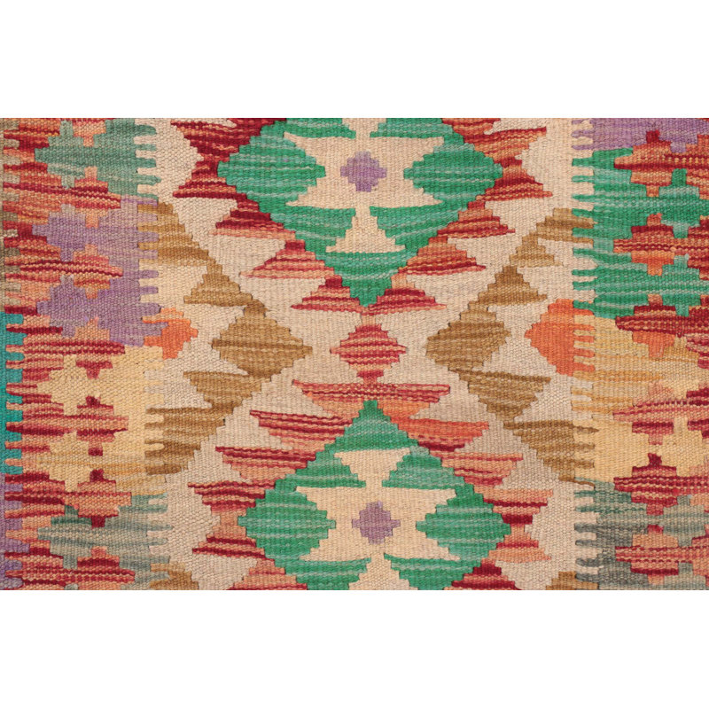 Geometric Wool Hand Woven 60cm X 90cm Area Rug