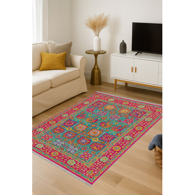 Tapis tissé vert Mosso