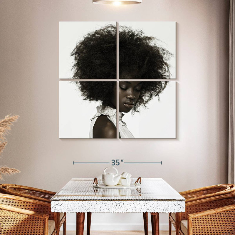 Leisha, femme aux cheveux bouclés, H 45 po x l 45 po