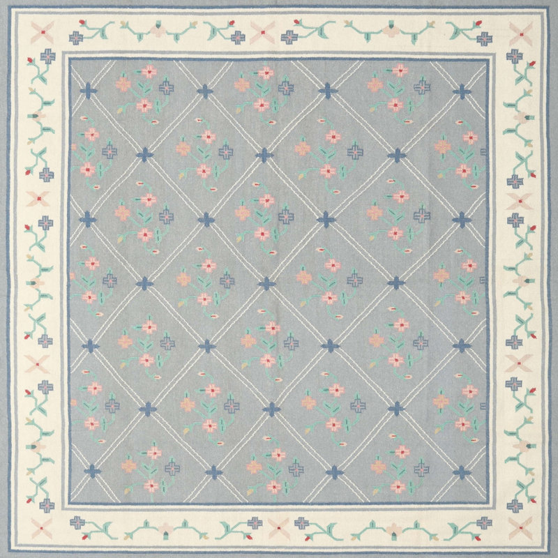 Tapis gris zone contemporaine, Carré 3 pi
