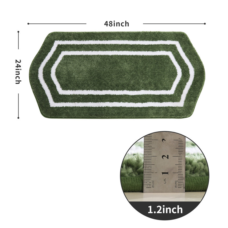 Tapis pour salle de bain Shilyn, Vert, L 24 po x L 48 po