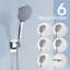 Pomme de douche chromée, pomme de douche à pluie haute pression de 10 pouces / combiné de douche à main avec bras d'extension de 11 pouces, pomme de douche anti-fuite réglable à 6 réglages avec support / tuyau, hauteur / angle réglable-124897609