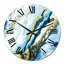 Bleu avec art liquide doré - horloge murale moderne-123256235