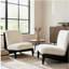 Chaise d'appoint Scott Living Moda blanche avec structure en bois massif noir, ensemble de 2-44122237