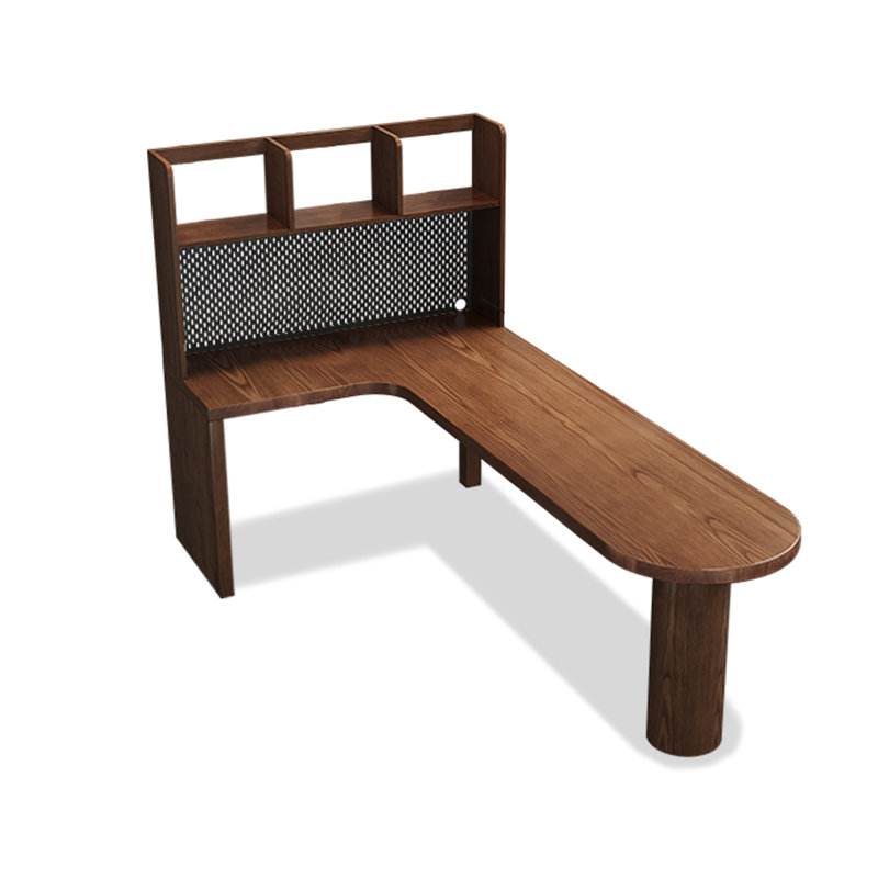 Bureau en L tout bois massif avec tablette en L, H 61,02 po x l 70,87 po x P 47,24 po