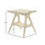 Table de bout avec tablette Mid-Century moderne en bois, finition blanc cassé