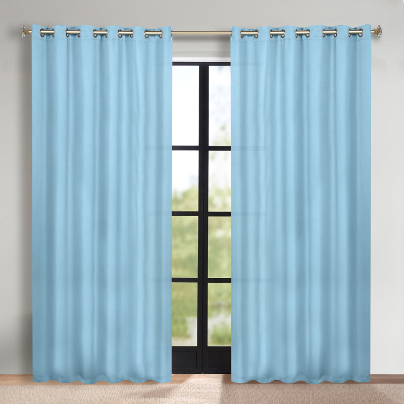 Paire de rideaux obscurcissant avec œillets Millendon, Bleu pâle, L 70 po x L 120 po