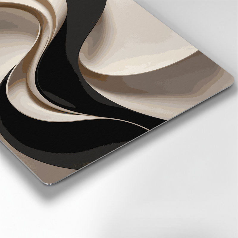 Gradient abstrait 40, art mural en métal beige