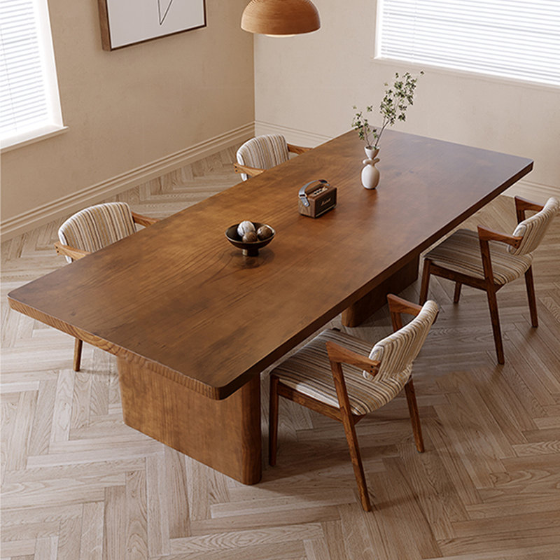 Brown Rectangular Solid Wood Dining Table, 29.53"H x 70.87"L x 31.50"W