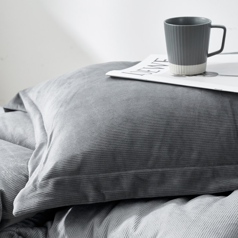 Coma Inducer Bedding, California King Comforter + 4 King Pillow Shams, Gray
