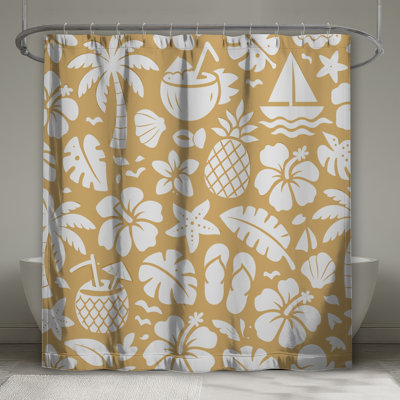 Rideaux de douche Tropical Beach