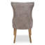 Chaise de salle à manger rembourrée en cuir touffeté en pigskin gris à oreilles Didcot