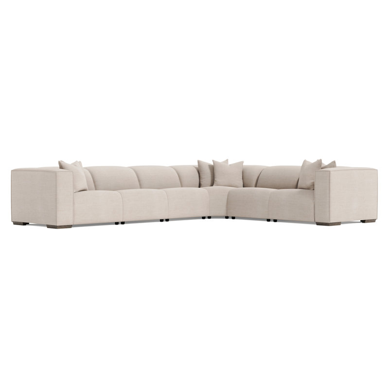Bernhardt 6 Piece Bliss Fabric Power Motion Sectional, Right Hand Facing, 31" H x 160" W x 127" D