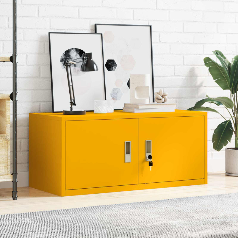 Storage Cabinet, Mustard Yellow