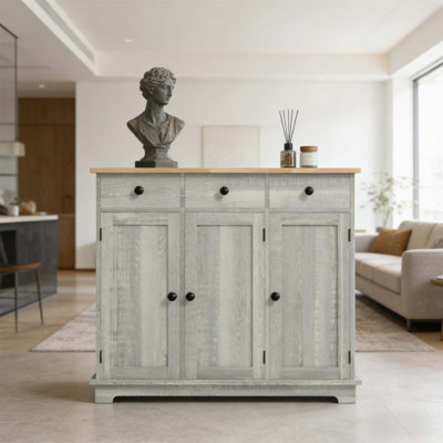Armoire d'appoint polyvalente pour hall d'entrée avec tablettes réglables et grands tiroirs pour l'organisation de la maison