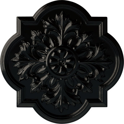 Médaillon de plafond Endurathane Bonetti, DE 20 po x P 1 3/4 po (pour auvents jusqu'à 5 1/8 po), finition perle noire peinte à la main