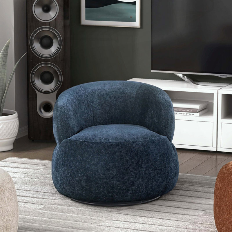 Fauteuil d'appoint pivotant Modern Luxury, Bleu