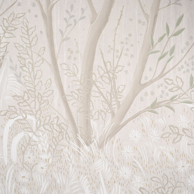 Schumacher x Neisha Crosland Brindille Golden Accented Panel Set, Alabaster