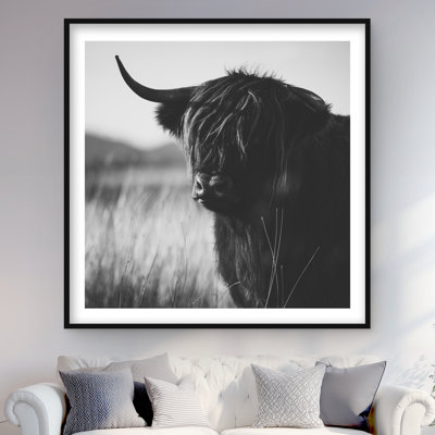 Beautiful Monicol Highland Cow - Farmhouse, reproduction encadrée
